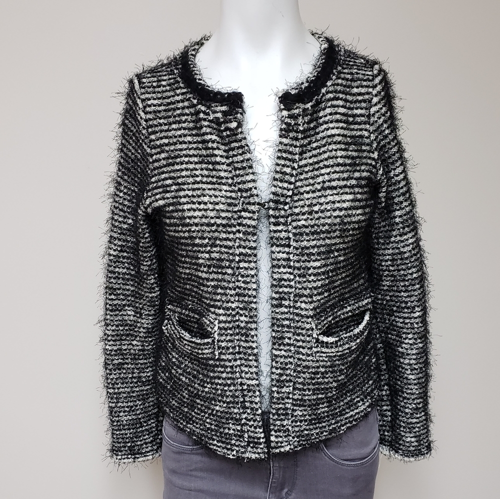 Rich & Royal xsmall black white luxury preppy cardigan